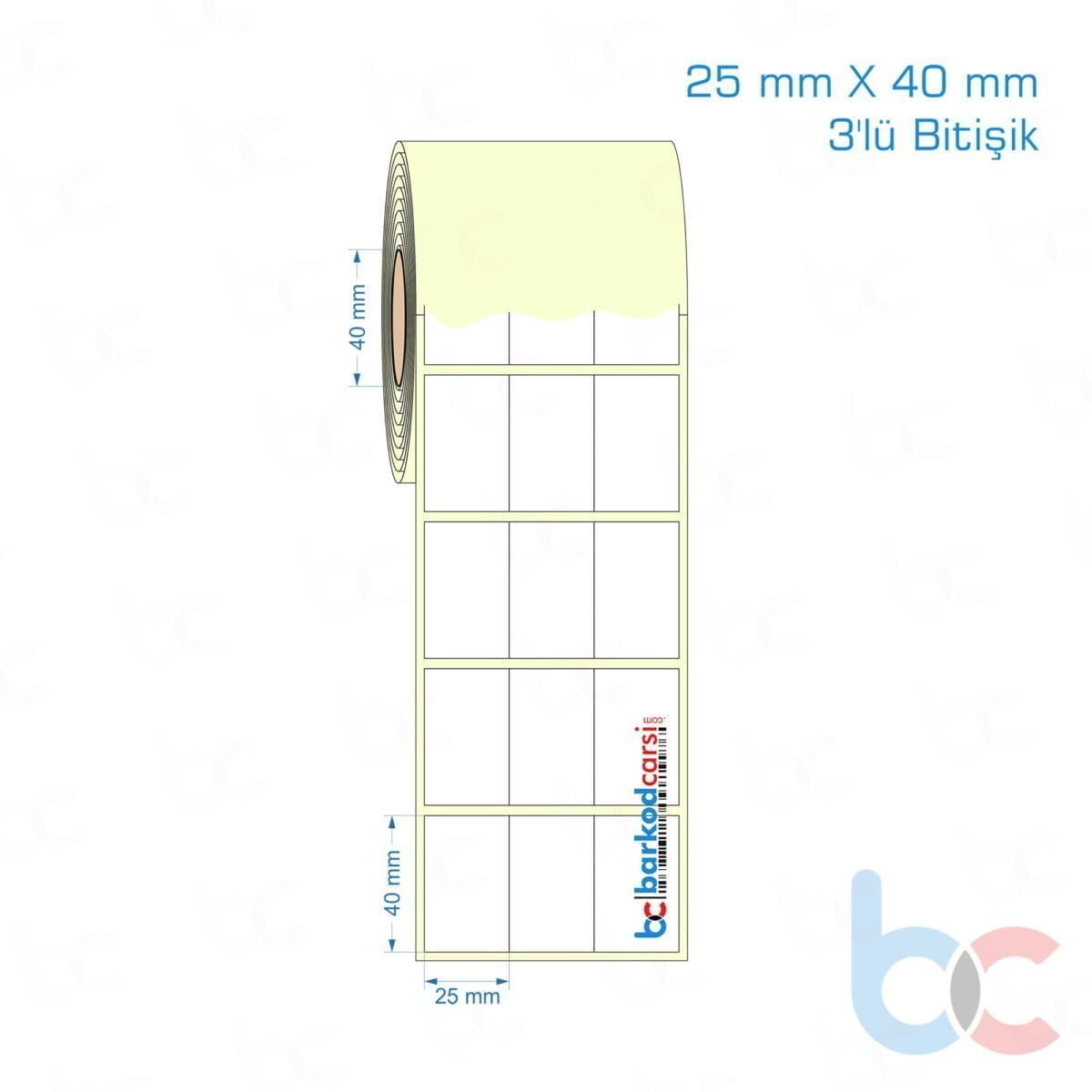 25X40 Mm 3'Lü Bitişik Hazır Rulo Barkod Etiketi (Yapışkanlı) Kuşe / Vellum / Termal Etiket Fiyatı 25X40 Mm 3'Lü Bitişik Etiket (Kuşe, Vellum, Eko / Lamine Termal) Fiyatları