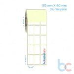 25x40 mm 3'lü Yanyana Etiket (Kuşe, Vellum, Eko / Lamine Termal) Fiyatları