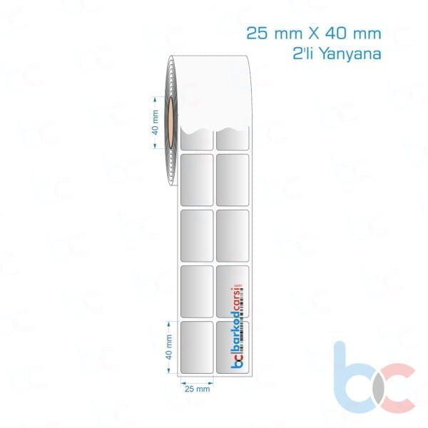 25x40 mm 2'li Yanyana Silvermat Etiket (Fiyatı)