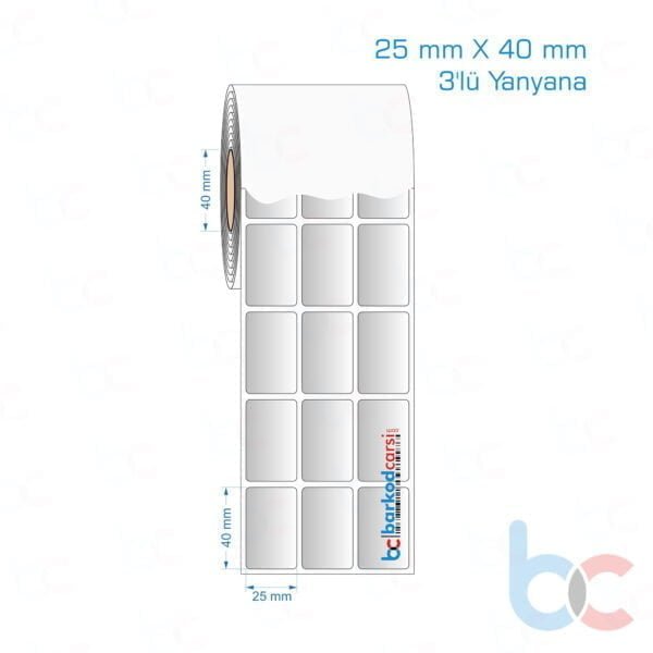 25x40 mm 3'lü Yanyana Silvermat Etiket (Fiyatı)