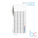25x40 mm 4'lü Bitişik Silvermat Etiket (Fiyatı)