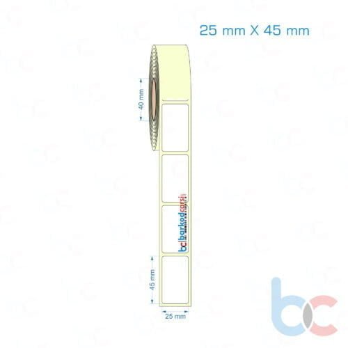 25x45 mm Etiket (Kuşe, Vellum, Eko / Lamine Termal) Fiyatları
