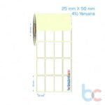 25x50 mm 4'lü Yanyana Etiket (Kuşe, Vellum, Eko / Lamine Termal) Fiyatları