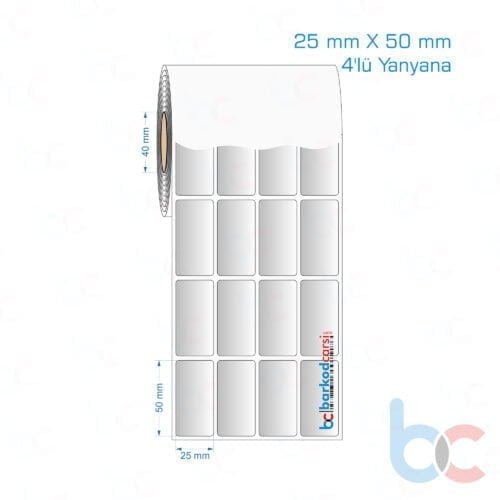 25x50 mm 4'lü Yanyana Silvermat Etiket (Fiyatı)