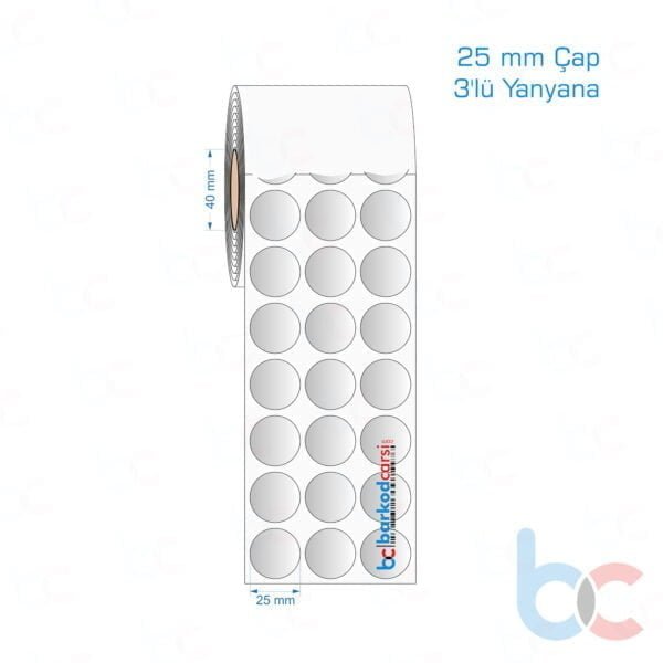 25 mm Çap 3'lü Yanyana Silvermat Etiket (Fiyatı)