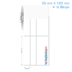 25x120 mm 4 'lü Bitişik Opak / Mat PP, Fastyre Etiket (Fiyatları)