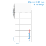 25x35 mm 4 'lü Bitişik Opak / Mat PP, Fastyre Etiket (Fiyatları)