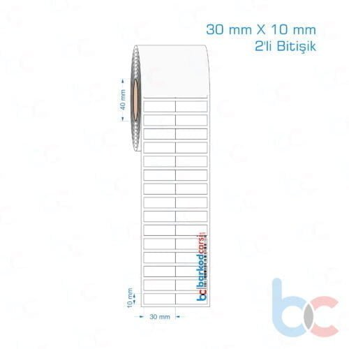 30x10 mm 2'li Bitişik Opak / Mat PP, Fastyre Etiket (Fiyatları)