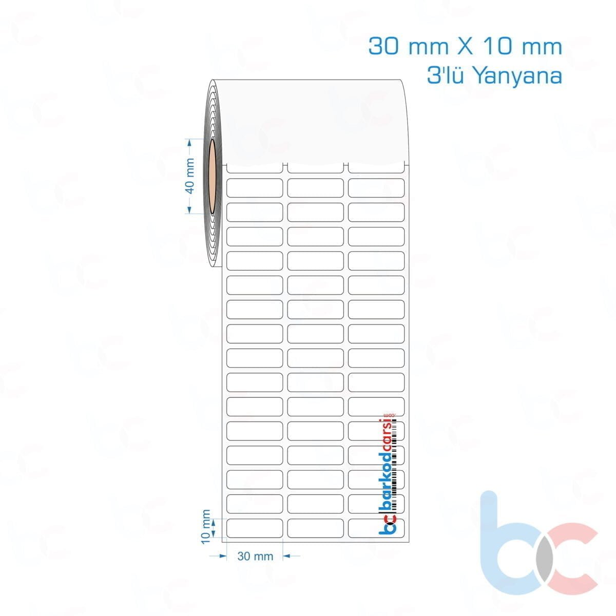 30X10 Mm 3'Lü Yanyana Hazır Rulo Pp Opak, Mat, Fastyre Etiketler 30X10 Mm 3'Lü Yanyana Opak / Mat Pp, Fastyre Etiket (Fiyatları)