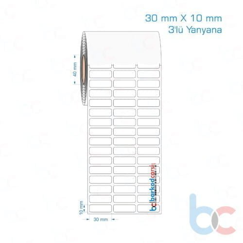 30x10 mm 3'lü Yanyana Opak / Mat PP, Fastyre Etiket (Fiyatları)