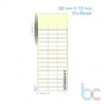 30x10 mm 3'lü Bitişik Etiket (Kuşe, Vellum, Eko / Lamine Termal) Fiyatları