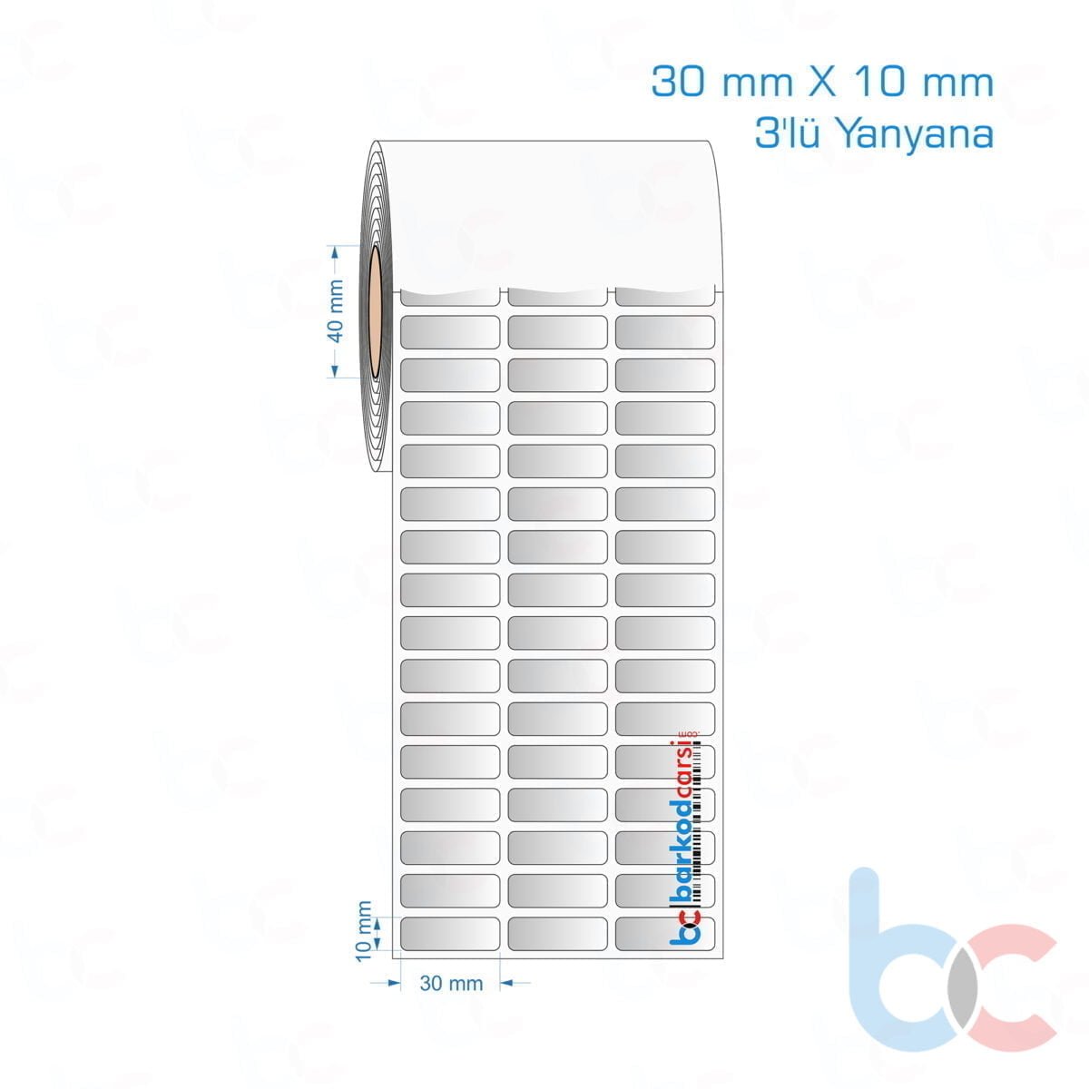 30X10 Mm 3'Lü Yanyana Hazır Rulo Gri Alüminyum Renkli Silvermat Etiket 30X10 Mm 3'Lü Yanyana Silvermat Etiket (Fiyatı)