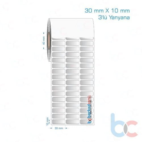 30x10 mm 3'lü Yanyana Silvermat Etiket (Fiyatı)