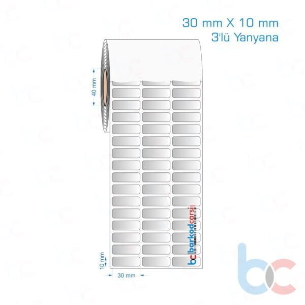 30x10 mm 3'lü Yanyana Silvermat Etiket (Fiyatı)