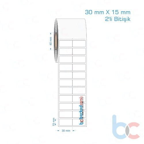 30x15 mm 2'li Bitişik Opak / Mat PP, Fastyre Etiket (Fiyatları)