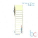 30x15 mm 2'li Bitişik Etiket (Kuşe, Vellum, Eko / Lamine Termal) Fiyatları