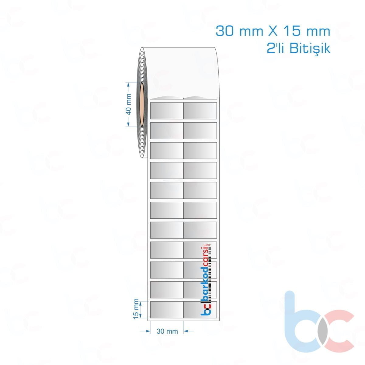 30X15 Mm 2'Li Bitişik Hazır Rulo Gri Alüminyum Renkli Silvermat Etiket 30X15 Mm 2'Li Bitişik Silvermat Etiket (Fiyatı)