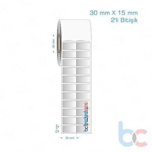 30x15 mm 2'li Bitişik Silvermat Etiket (Fiyatı)