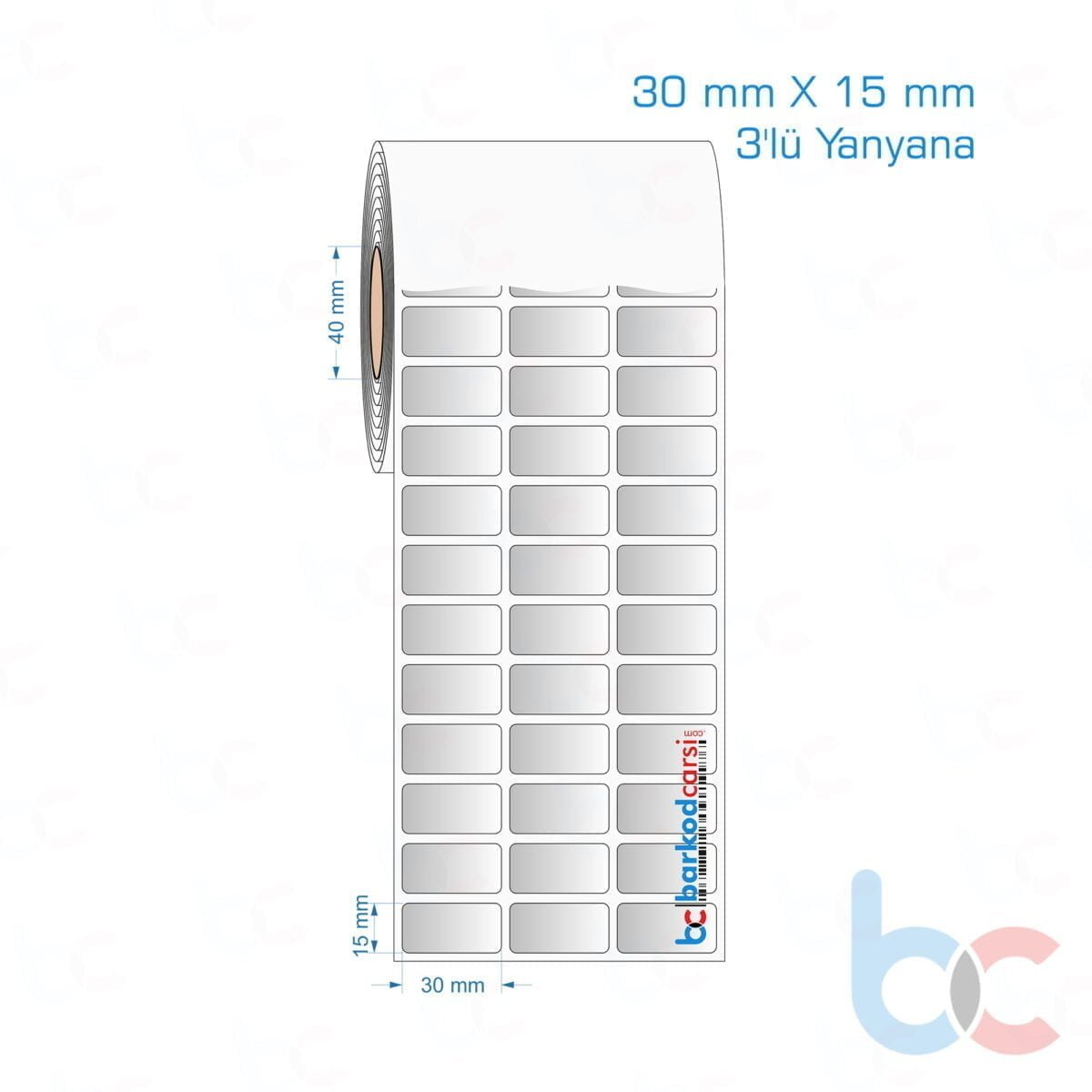 30X15 Mm 3'Lü Yanyana Hazır Rulo Gri Alüminyum Renkli Silvermat Etiket 30X15 Mm 3'Lü Yanyana Silvermat Etiket (Fiyatı)