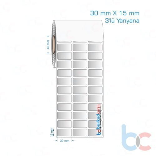 30x15 mm 3'lü Yanyana Silvermat Etiket (Fiyatı)