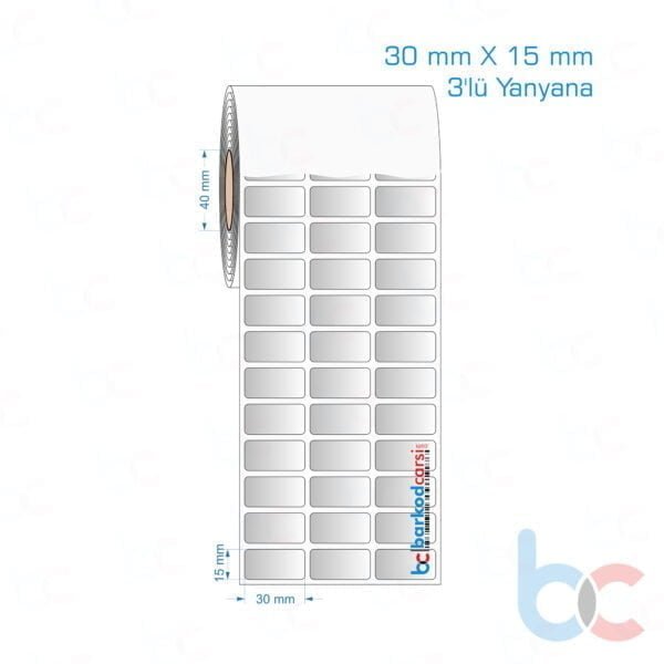 30x15 mm 3'lü Yanyana Silvermat Etiket (Fiyatı)