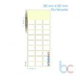 30x20 mm 3'lü Yanyana Etiket (Kuşe, Vellum, Eko / Lamine Termal) Fiyatları