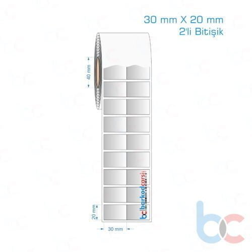 30x20 mm 2'li Bitişik Silvermat Etiket (Fiyatı)