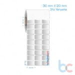 30x20 mm 3'lü Yanyana Silvermat Etiket (Fiyatı)