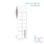 30x25 mm 2'li Yanyana Opak / Mat PP, Fastyre Etiket (Fiyatları)