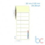 30x25 mm 3'lü Bitişik Etiket (Kuşe, Vellum, Eko / Lamine Termal) Fiyatları