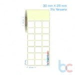 30x25 mm 3'lü Yanyana Etiket (Kuşe, Vellum, Eko / Lamine Termal) Fiyatları