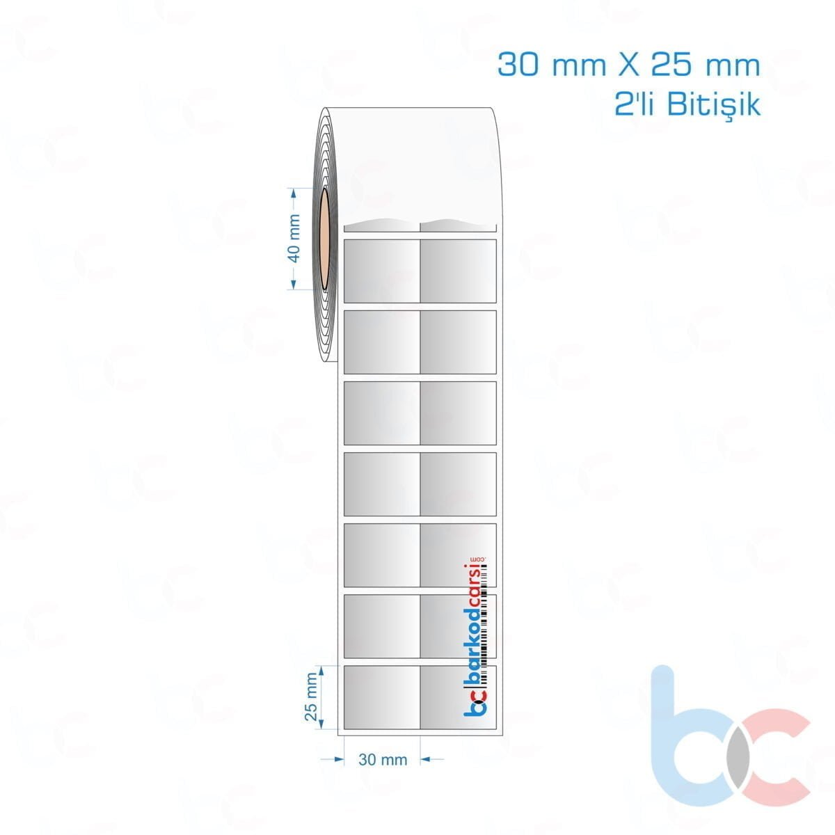 30X25 Mm 2'Li Bitişik Silvermat Etiket (Fiyatı)