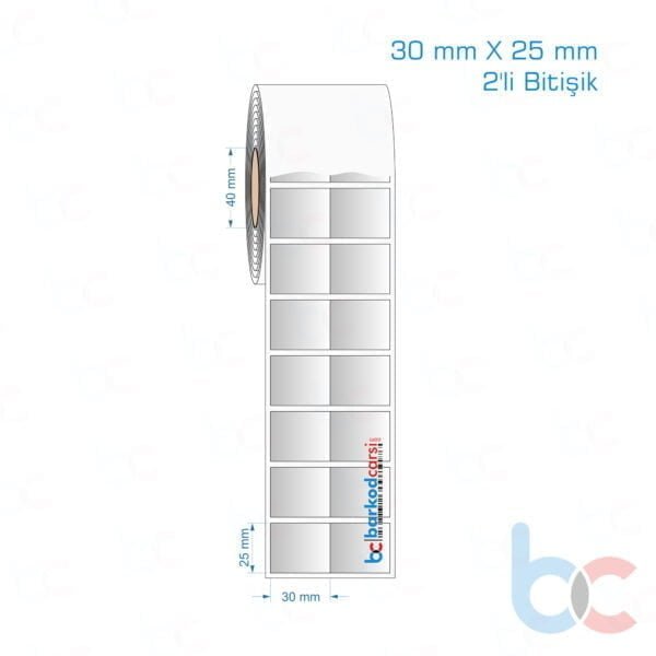 30x25 mm 2'li Bitişik Silvermat Etiket (Fiyatı)