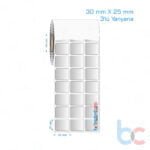 30x25 mm 3'lü Yanyana Silvermat Etiket (Fiyatı)