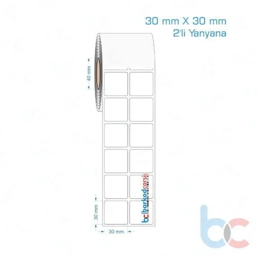 30x30 mm 2'li Yanyana Opak / Mat PP, Fastyre Etiket (Fiyatları)