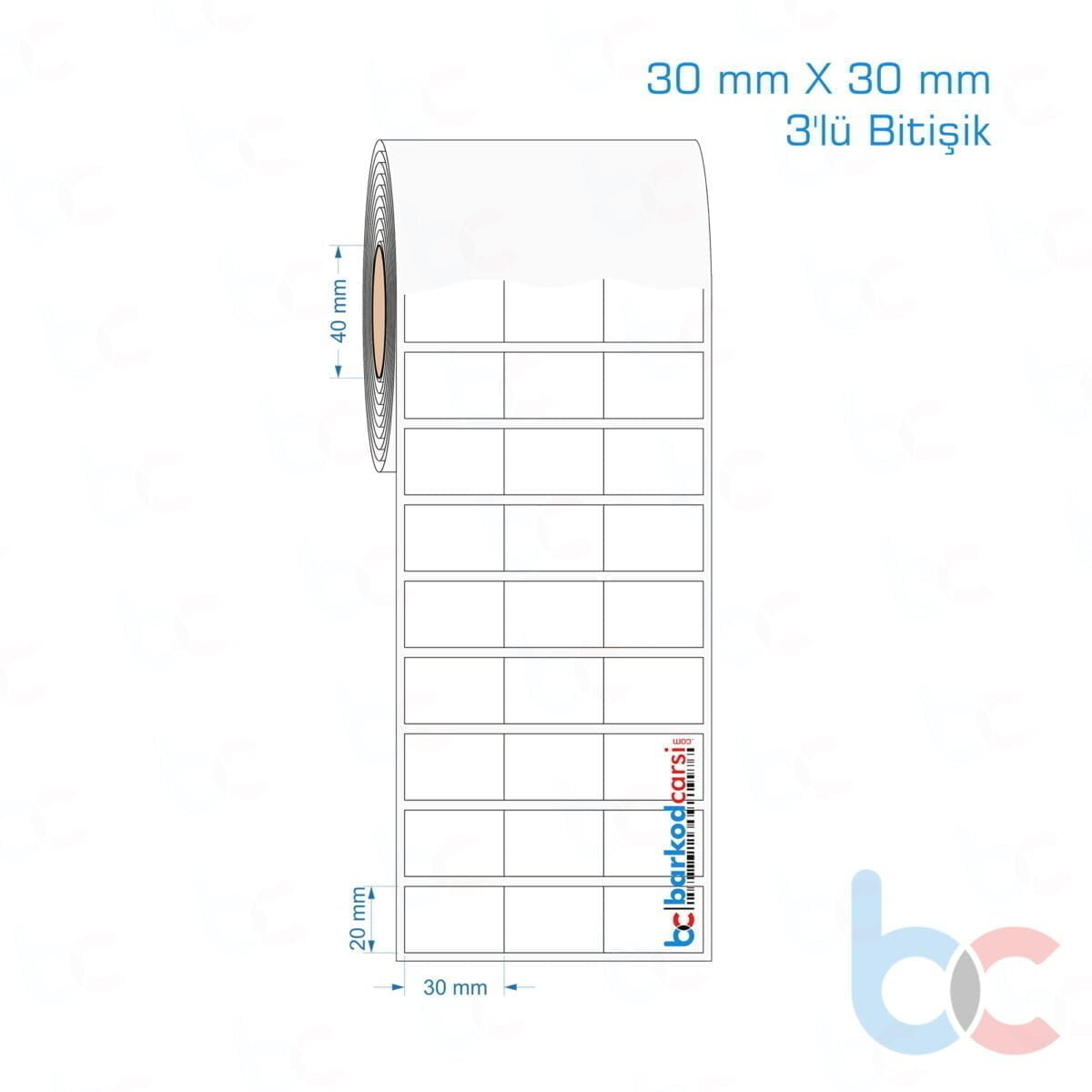30X30 Mm 3'Lü Bitişik Opak / Mat Pp, Fastyre Etiket (Fiyatları)