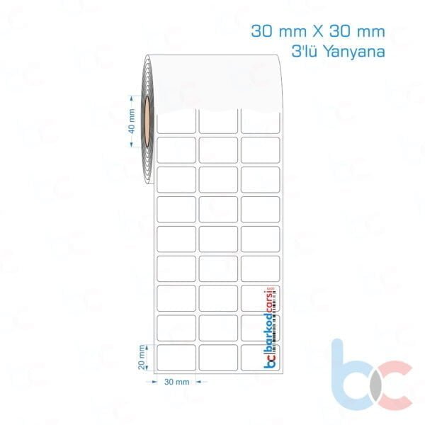 30x30 mm 3'lü Yanyana Opak / Mat PP, Fastyre Etiket (Fiyatları)