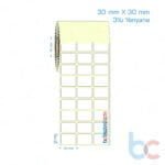 30x30 mm 3'lü Yanyana Etiket (Kuşe, Vellum, Eko / Lamine Termal) Fiyatları