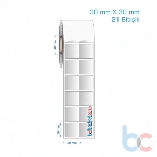 30x30 mm 2'li Bitişik Silvermat Etiket (Fiyatı)