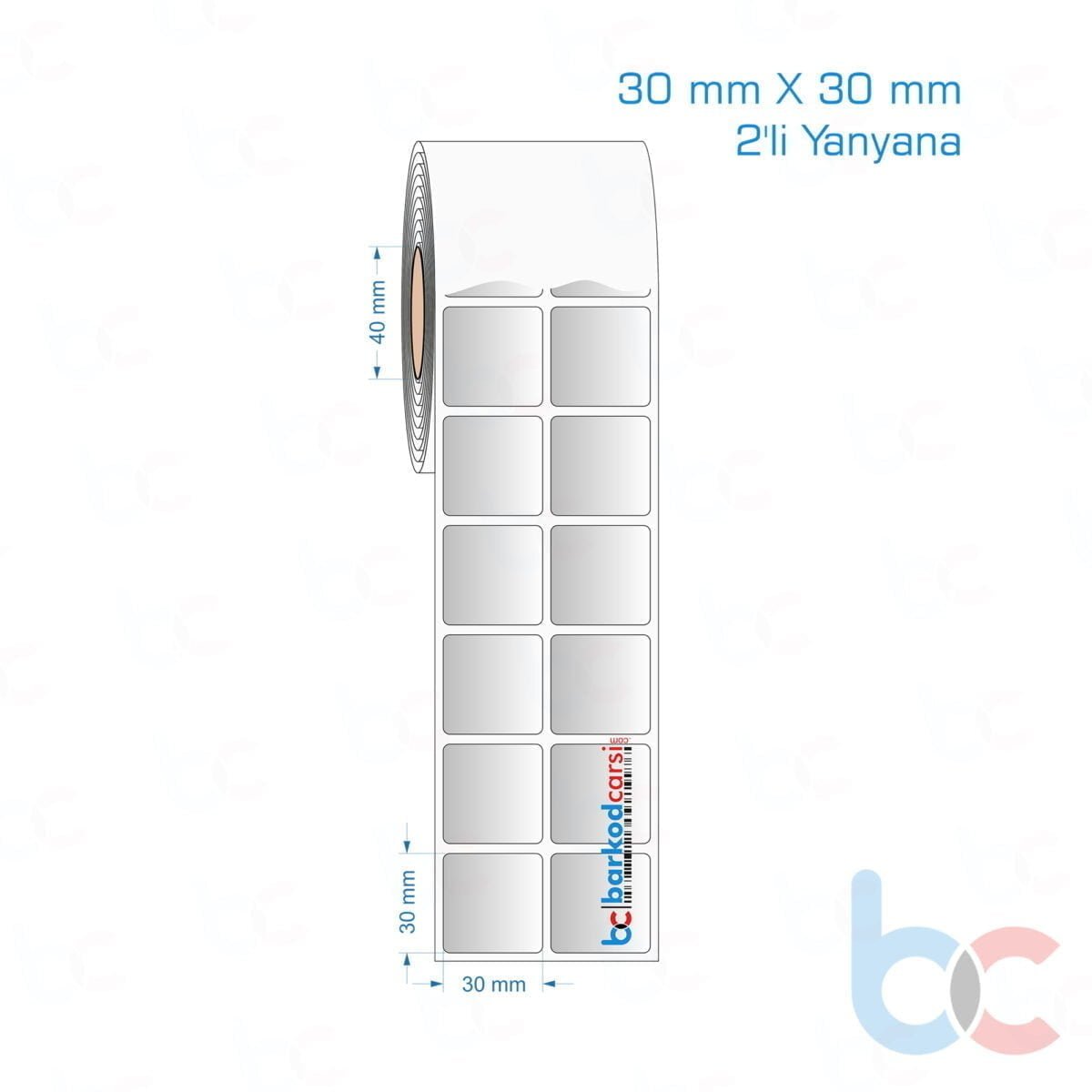 30X30 Mm 2'Li Yanyana Hazır Rulo Gri Alüminyum Renkli Silvermat Etiket 30X30 Mm 2'Li Yanyana Silvermat Etiket (Fiyatı)