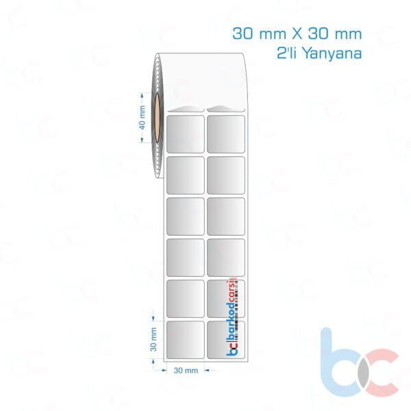 30x30 mm 2'li Yanyana Silvermat Etiket (Fiyatı)