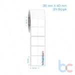 30x40 mm 2'li Bitişik Opak / Mat PP, Fastyre Etiket (Fiyatları)