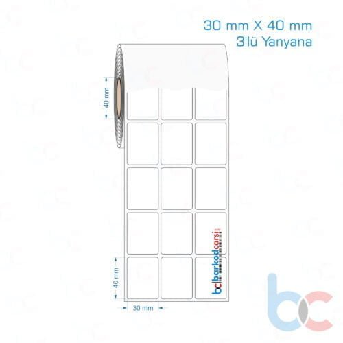 30x40 mm 3'lü Yanyana Opak / Mat PP, Fastyre Etiket (Fiyatları)