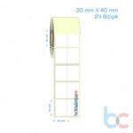 30x40 mm 2'li Bitişik Etiket (Kuşe, Vellum, Eko / Lamine Termal) Fiyatları