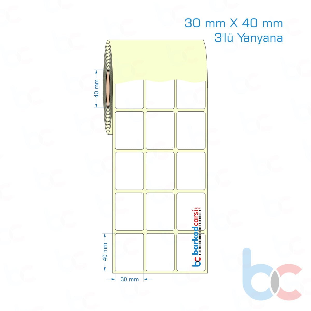 30X40 Mm 3'Lü Yanyana Etiket (Kuşe, Vellum, Eko / Lamine Termal) Fiyatları