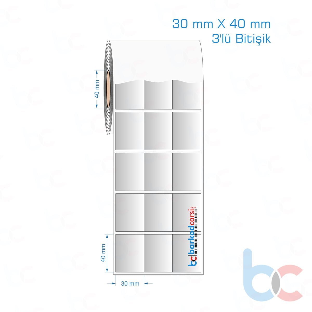 30X40 Mm 3'Lü Bitişik Silvermat Etiket (Fiyatı)