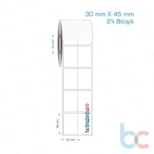 30x45 mm 2'li Bitişik Opak / Mat PP, Fastyre Etiket (Fiyatları)