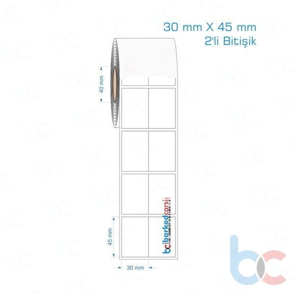 30x45 mm 2'li Bitişik Opak / Mat PP, Fastyre Etiket (Fiyatları)