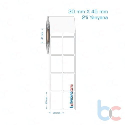 30x45 mm 2'li Yanyana Opak / Mat PP, Fastyre Etiket (Fiyatları)
