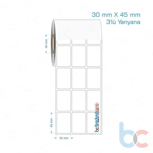 30x45 mm 3'lü Yanyana Opak / Mat PP, Fastyre Etiket (Fiyatları)